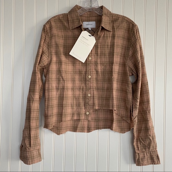 Current/Elliott Tops - Current/Elliott asymmetrical,  frayed shirt SIZE 0